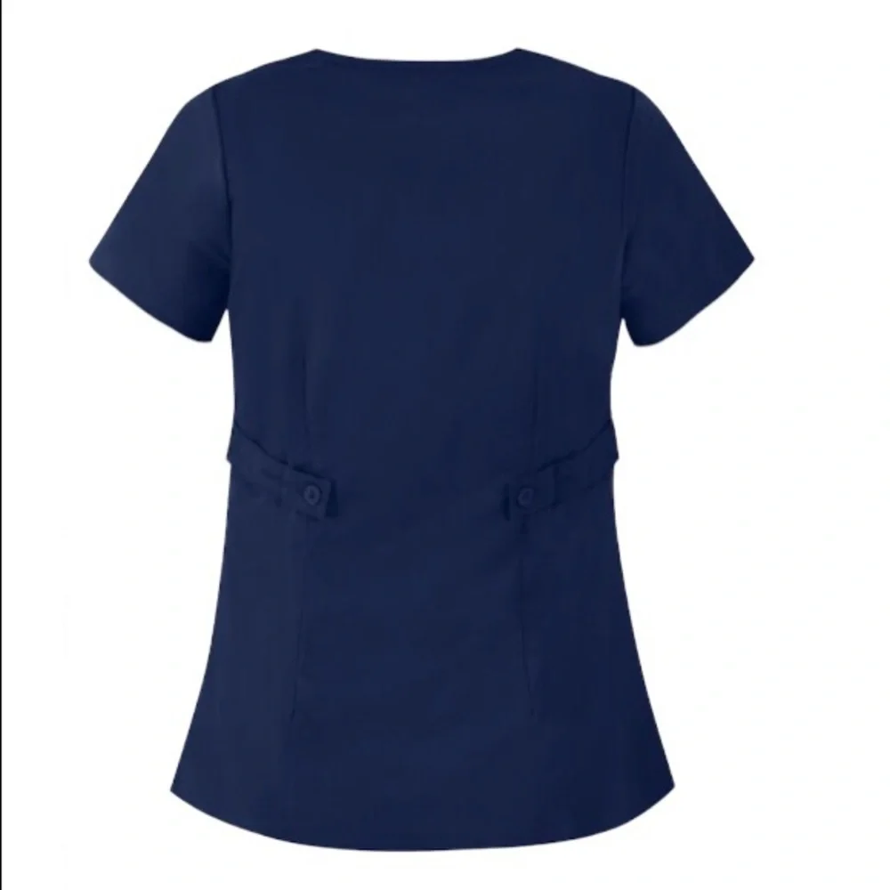 Grey's Anatomy™ by Barco 3-Pocket Modern Fit Mock Wrap Scrub Navy Top XS_7